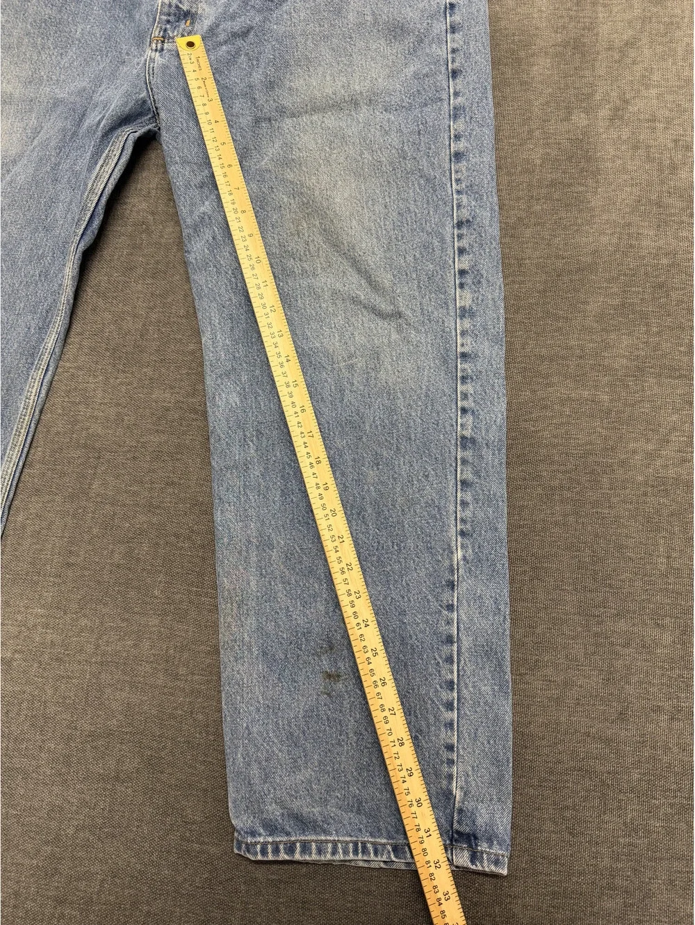 Carhartt Light Blue Straight Leg Jeans with Paint Stains